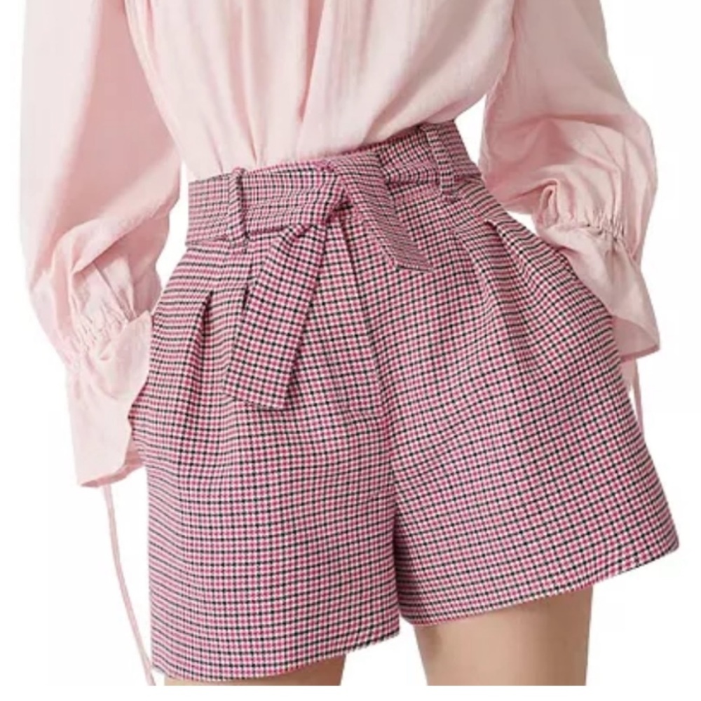 Maje Ida Houndstooth Shorts